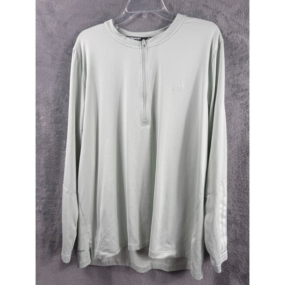 adidas Other - Adidas Long-Sleeve AEROREADY Quarter-Zip Performance Shirt Light Green Size XL L